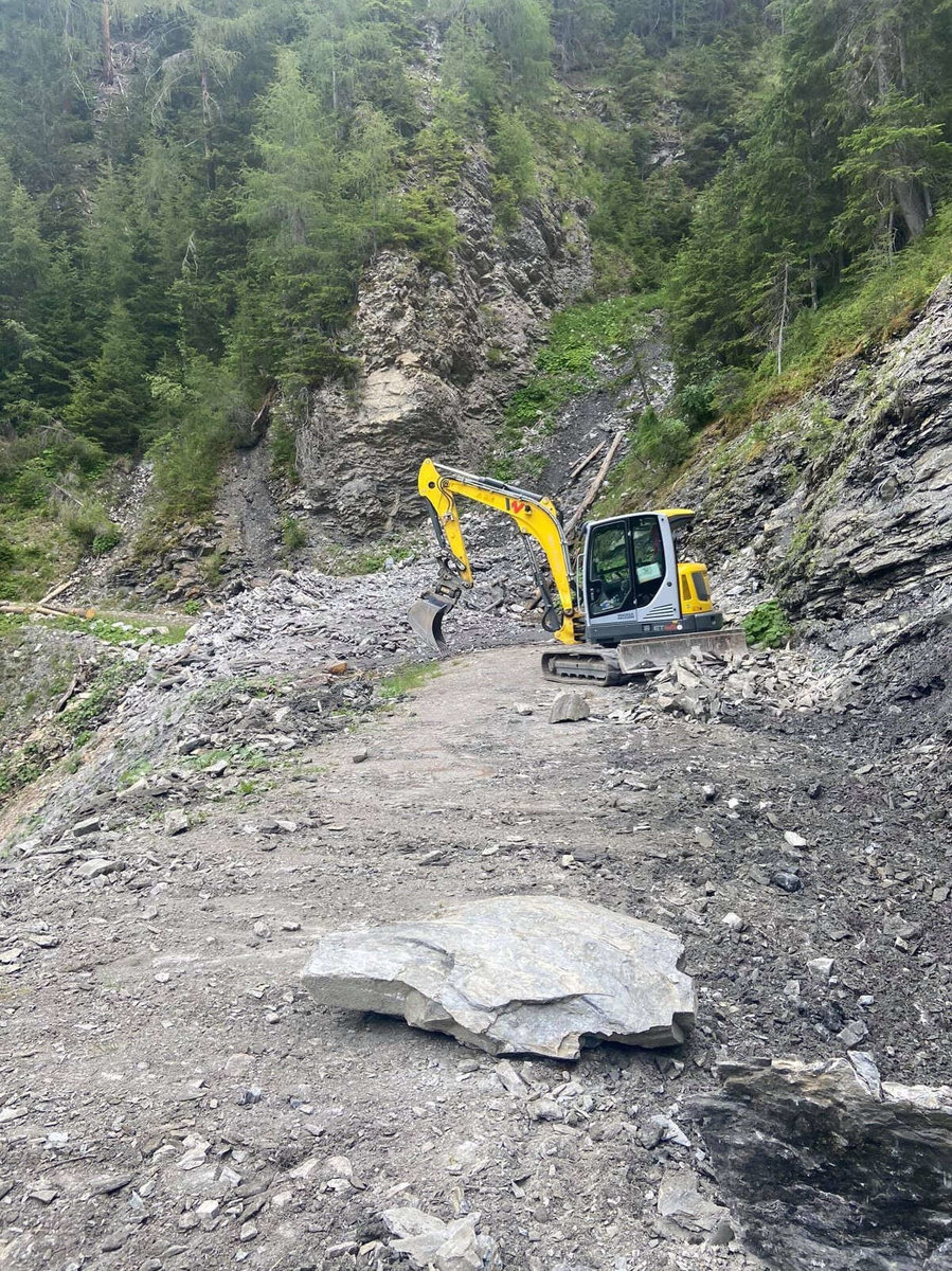 Bagger von Erdbau Mangweth